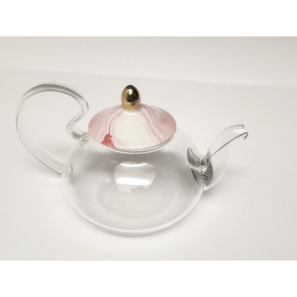 Transparent Mini Teapot And Pink Cups Set - Picture 7 of 10